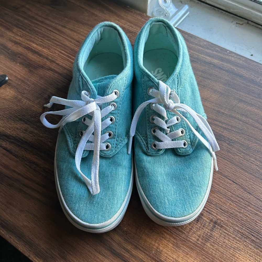 Vans Teal Canvas Sneakers
